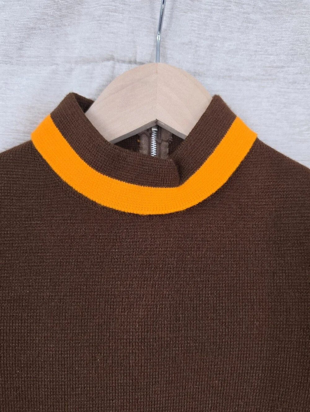 Piccolino 60s 70s Italian MOD Mini Dress Girls 4 Brown Orange Belted Vintage